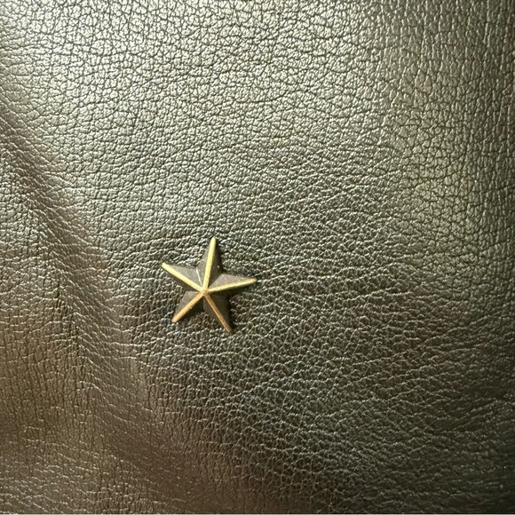 Long Tall Sally Black Faux Leather Jacket with Star Details - Picture 7 of 10